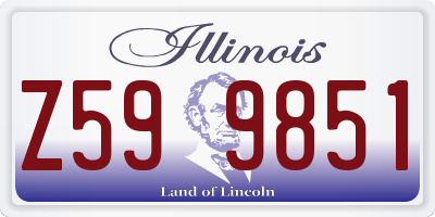 IL license plate Z599851