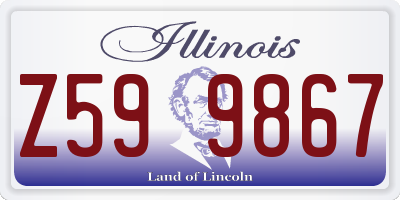 IL license plate Z599867