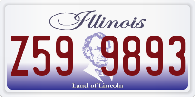 IL license plate Z599893