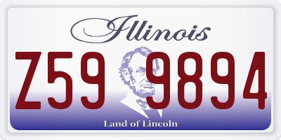 IL license plate Z599894