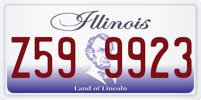IL license plate Z599923