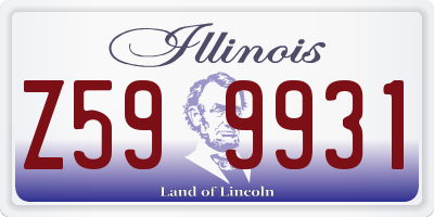IL license plate Z599931
