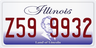 IL license plate Z599932