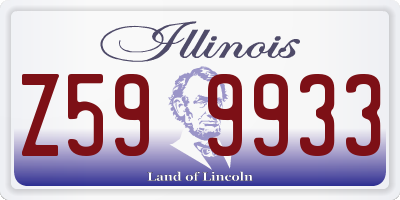 IL license plate Z599933