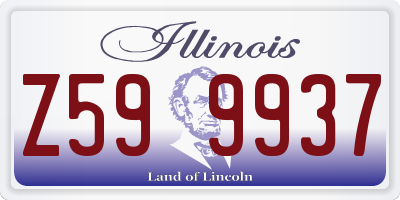 IL license plate Z599937