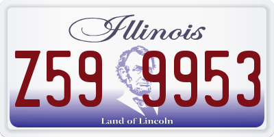 IL license plate Z599953