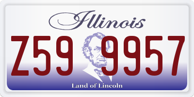 IL license plate Z599957