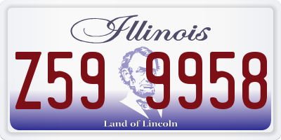 IL license plate Z599958