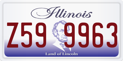 IL license plate Z599963
