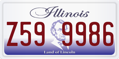 IL license plate Z599986