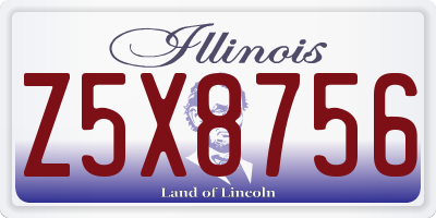 IL license plate Z5X8756