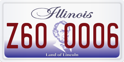 IL license plate Z600006