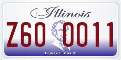 IL license plate Z600011