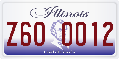 IL license plate Z600012
