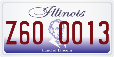 IL license plate Z600013