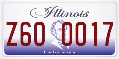 IL license plate Z600017