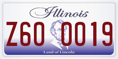 IL license plate Z600019