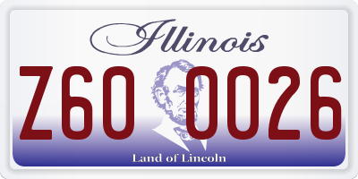 IL license plate Z600026