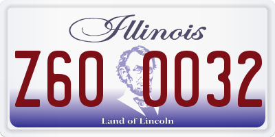 IL license plate Z600032