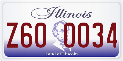 IL license plate Z600034