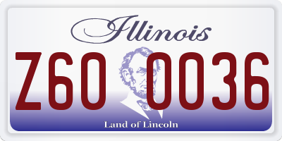 IL license plate Z600036