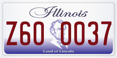 IL license plate Z600037