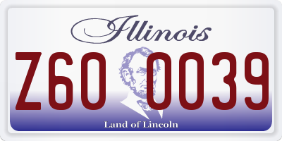 IL license plate Z600039