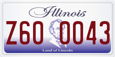 IL license plate Z600043