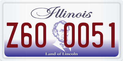 IL license plate Z600051