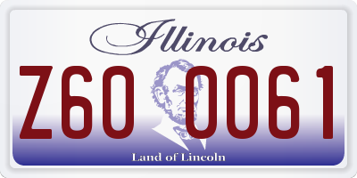 IL license plate Z600061