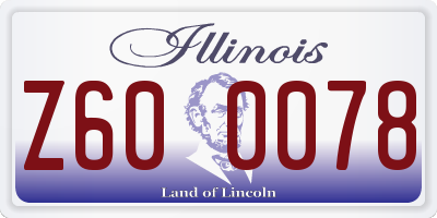 IL license plate Z600078