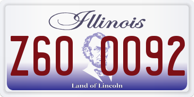 IL license plate Z600092