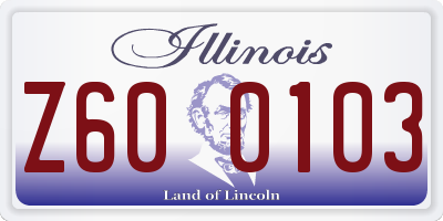 IL license plate Z600103