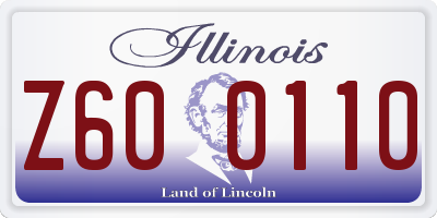 IL license plate Z600110