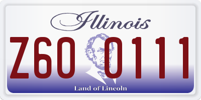 IL license plate Z600111