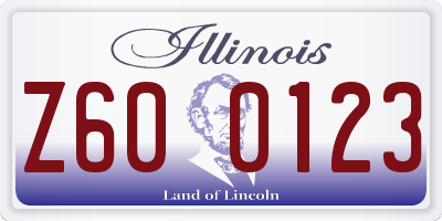 IL license plate Z600123