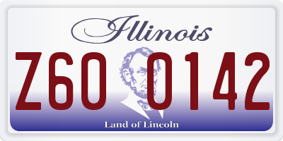IL license plate Z600142
