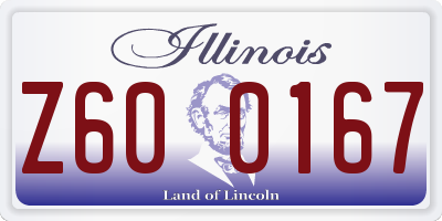 IL license plate Z600167