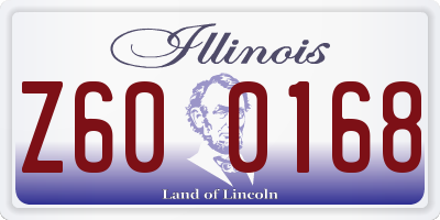 IL license plate Z600168