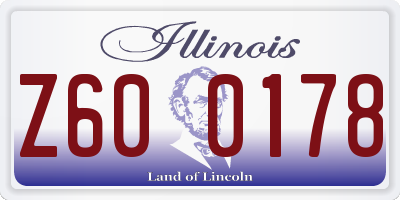 IL license plate Z600178
