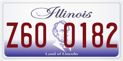IL license plate Z600182