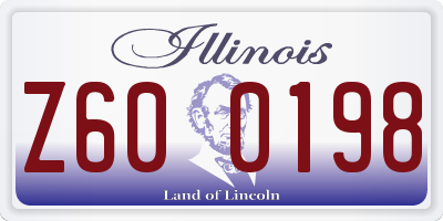 IL license plate Z600198