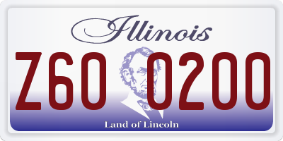 IL license plate Z600200