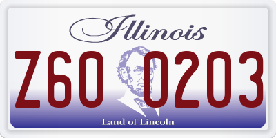 IL license plate Z600203