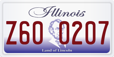 IL license plate Z600207