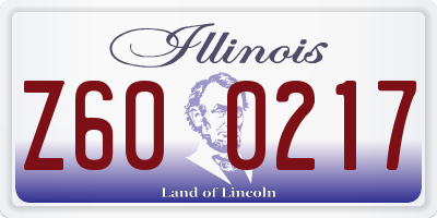 IL license plate Z600217