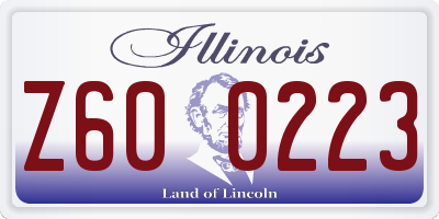 IL license plate Z600223