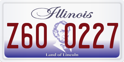 IL license plate Z600227