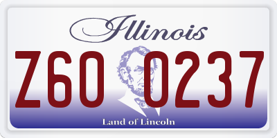 IL license plate Z600237