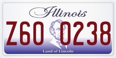IL license plate Z600238
